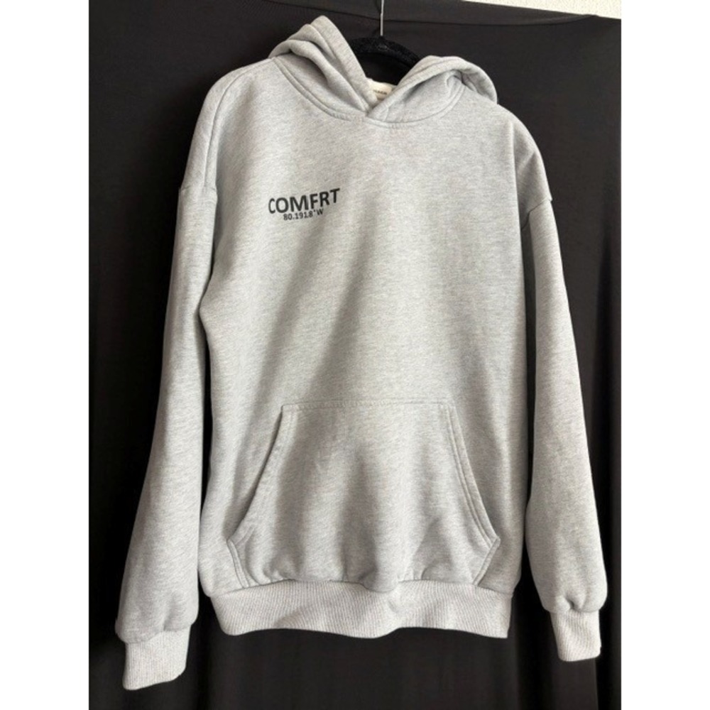 Comfrt Gray Hooded Sweatshirt Size M - Picture 2 of 7